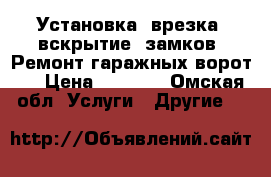 Установка (врезка, вскрытие) замков. Ремонт гаражных ворот.  › Цена ­ 2 000 - Омская обл. Услуги » Другие   